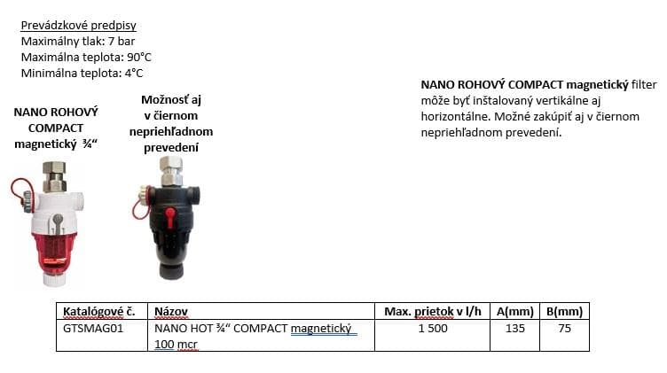  Atlas Filtri Filter NANO HOT GTS MAG 3/4" magnetický, 100 mcr pre okruh kúrenia COMPACT priehľadný biely/červený  ( MB1 ULTIMA BASIC ) FI-FILTER MAGNET E-NANO GTS MAG 3/4" 100micr pre kurenie