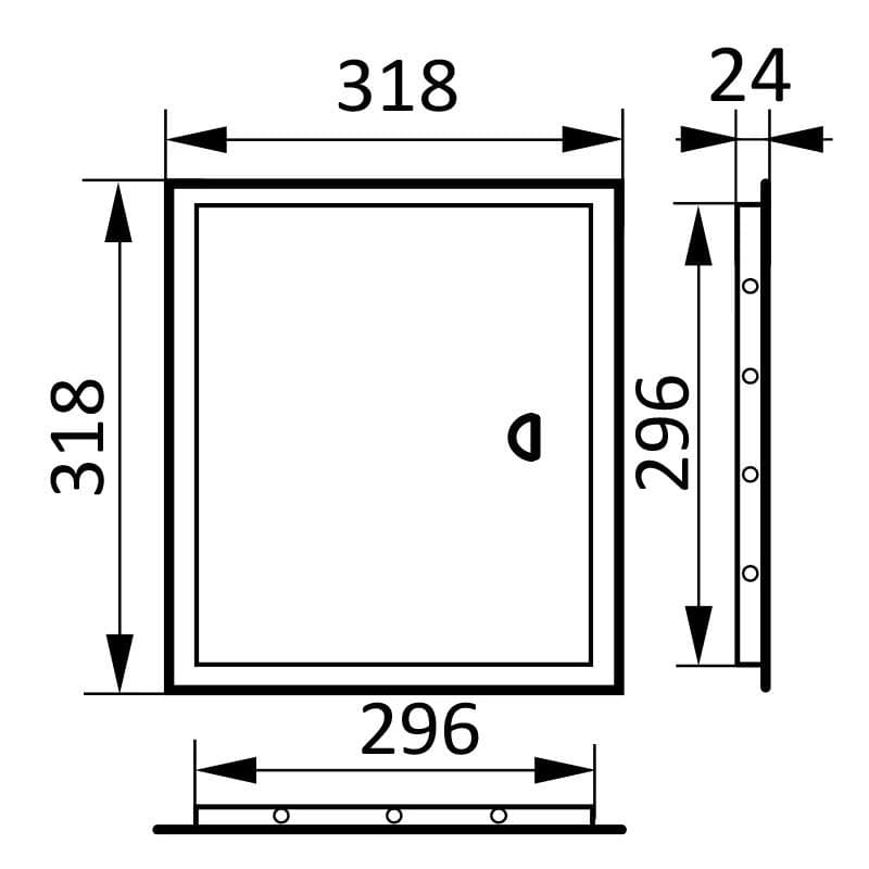  Vents LT3030R Plastové revízne dvierka, 300x300mm (296x296) VÝPREDAJ VEN-DVIERKA REVIZNE PLAST L3030R 300x300mm(296x296)