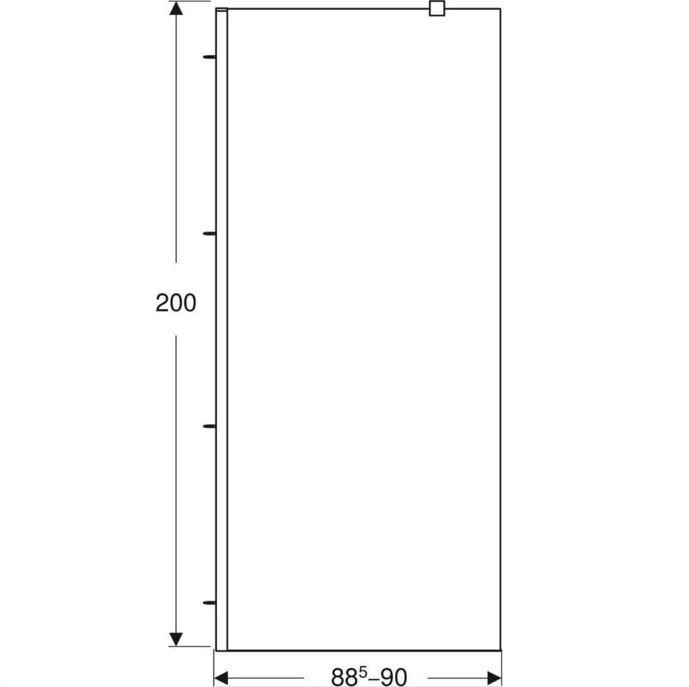  Geberit Pevná stena typu Walk-in Geberit GEO: 88.5–90x200cm, Striebristá / Transparentné sklo hrúbka 8 mm G Pevná stena typu Walk-in Geberit GEO: 88.5–90x200cm, Striebristá / Transparentné skl