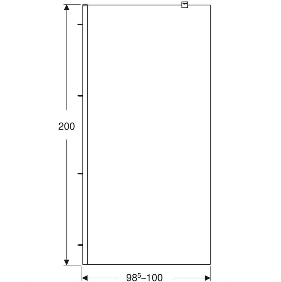  Geberit Pevná stena typu Walk-in Geberit GEO: 98.5–100x200cm, Striebristá / Transparentné sklo hrúbka 8 mm G Pevná stena typu Walk-in Geberit GEO: 98.5–100x200cm, Striebristá / Transparentné sklo