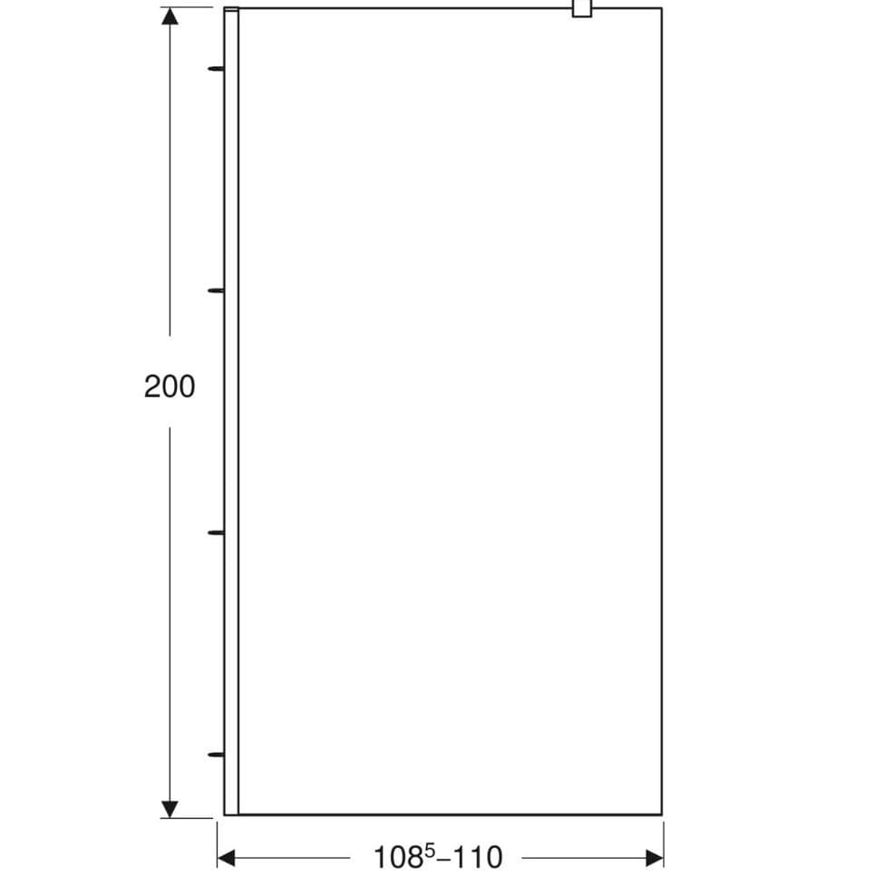  Geberit Pevná stena typu Walk-in Geberit GEO: 108.5–110x200cm, Striebristá / Transparentné sklo hrúbka 8 mm G Pevná stena typu Walk-in Geberit GEO: 108.5–110x200cm, Striebristá / Transparentné sklo