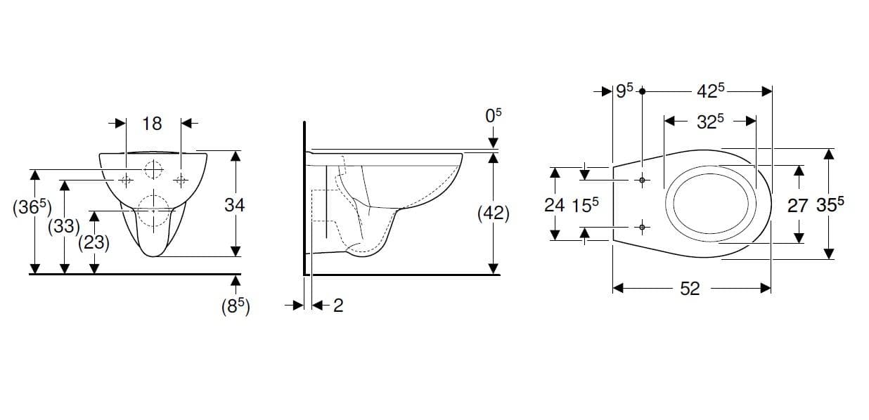  Geberit Závesné WC Kolo Rekord, s hlbokým splachovaním, 6 l, dĺžka len 52 cm REKORD WC ZAVESNE "nové 2023"