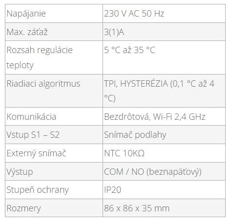  Thermocontrol Digitálny Wi-Fi termostat, 0-230V, 0,1-4°C 3A (nahrádza TC 30 -WIFI) TERMO Digitalny Wi-Fi termostat, 0-230V, 0,1-4°C 3A nahradza TC 30 -WIFI