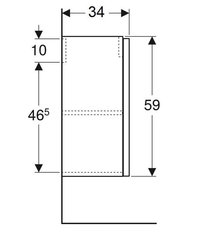  Geberit REKORD Skrinka pod hranaté umývadlo, závesná 40,7x59,1x34,3 cm, korpus a čelná plocha: lesklá biela REKORD SKRINKA 40 POD UM.50 BIELA univerzal L/P HRAN