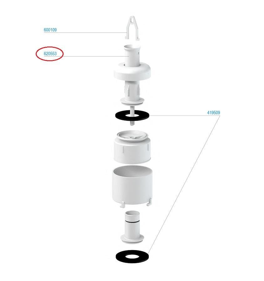 ND - T-2450/I-06 Rúrka pre vypúšťací ventil DUAL pre T-2450/I