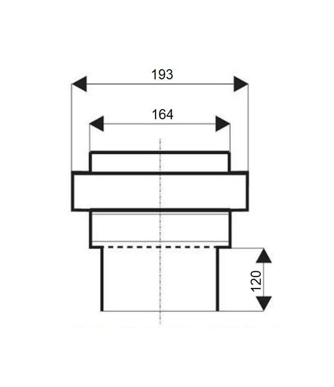  Osma KG prechod kamenina na PVC d 125 mm  (KGUS prechod kamenina s vonkajším primerom cca 160mm) KG PRECHOD KAMENINA/PVC 125 pre kam 125 vonk cca160mm 221830 W