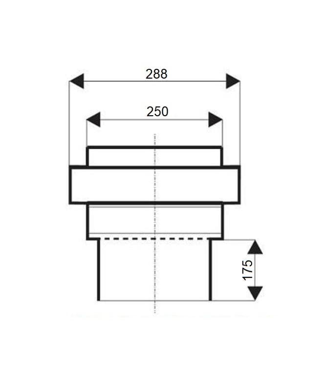  Osma KG prechod kamenina na PVC d 200 mm (KGUS prechod kamenina s vonkajším primerom cca 250mm) KG PRECHOD KAMENINA/PVC 200 pre kam 200 vonk.250mm 223830 W