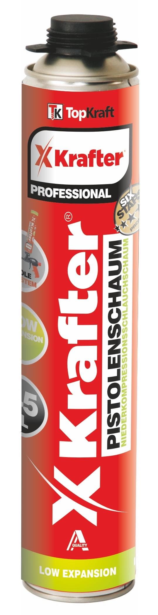  Agam Montážna pena pištoľová, nízkoexpanzná, 750 ml  (PUR PENA)  T.Kraft MONTAZNA PENA 750ml PISTOLOVA nizkoexp. (KR21-3050)