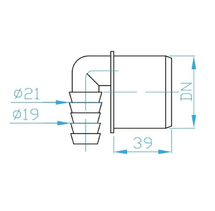  Plast Brno HT KONCOVKA DN32 pre hadice 19-22mm ROHOVÁ PB HT KONCOVKA DN32 pre hadice 19-22mm ROHOVA PB