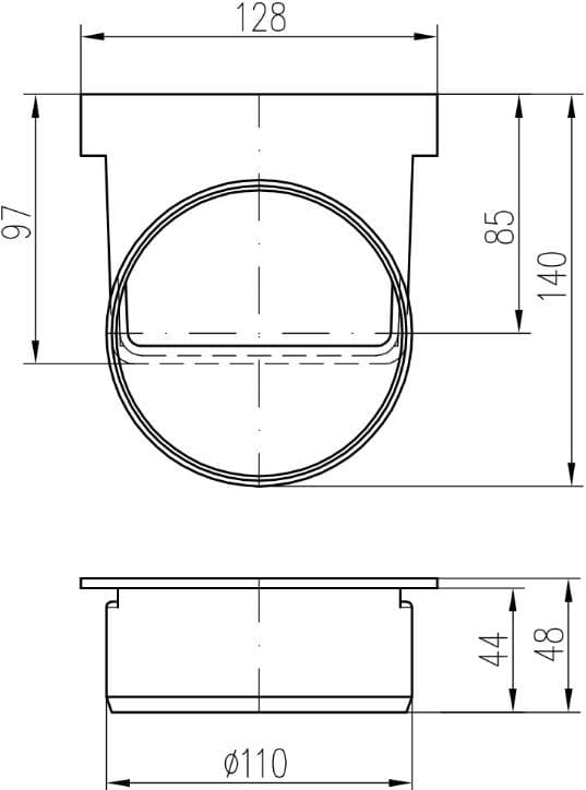  CHUDĚJ CH1122 - KONCOVKA s bočným odtokom DN110 pre vonkajší žlab s výškou 105mm  CH1111, CH1112, CH1113 MCH VONKAJSI ODTOK.KONCOVKA s bocnym vyvodom DN110 pre zlab s vyskou 105mm  CH1111,CH1112,CH1113