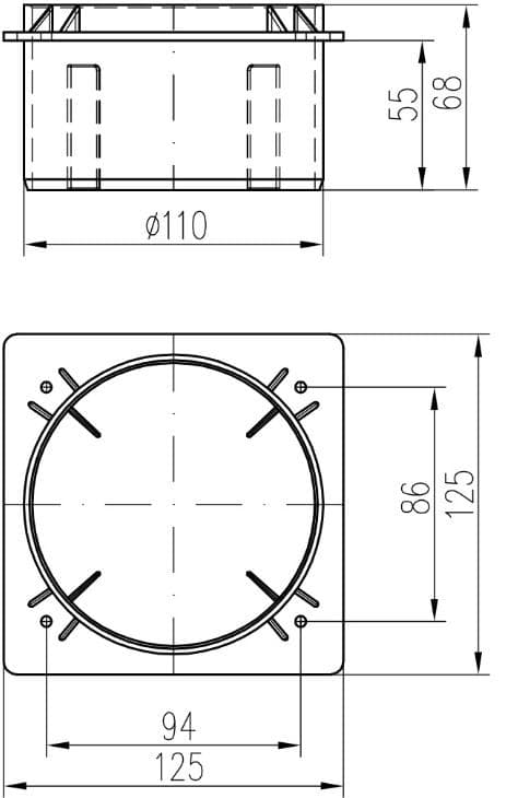  CHUDĚJ CH1123 - KONCOVKA spodný odtok DN110 pre všetky vonkajšíe žľaby CH1111, CH1112, CH1113 CH1114, CH1115, CH1116 MCH VONKAJSI ODTOK.SPODNY vyvod DN110 pre vsetky vonkajsie zlaby
