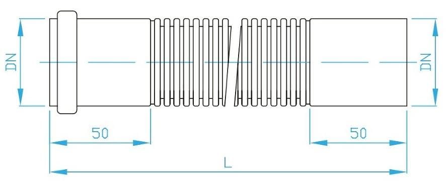  Plast Brno HT rúra flexi spevnená DN50 hrdlo/koncovka DN50, dĺžka 750 mm, flexi dopojenie (CF50750) HT RURA FLEXI SPEVNENA DN50 hrdlo/koncovka DN50 - dlzka 750mm  PB
