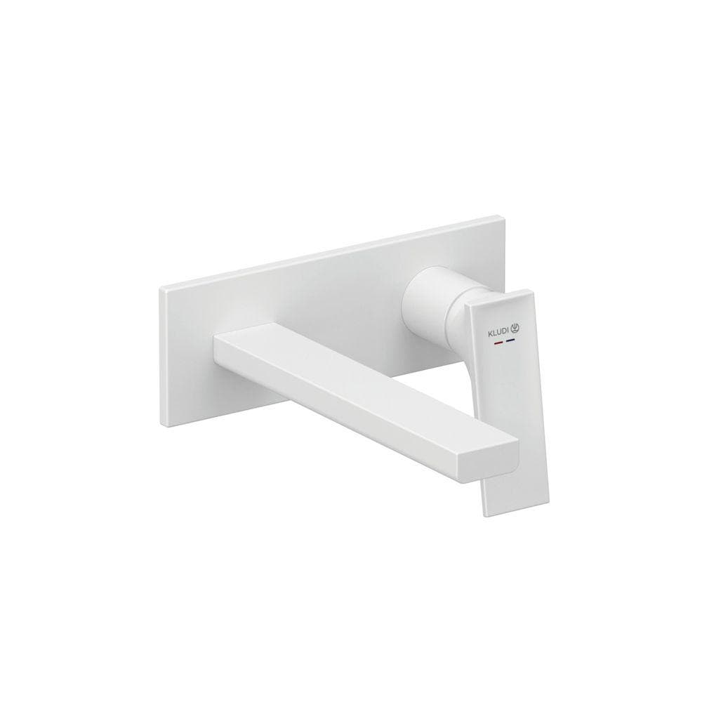 KLUDI DECUS umývadlová batéria dvojotvorová nástenná, 210 mm, biela/mat