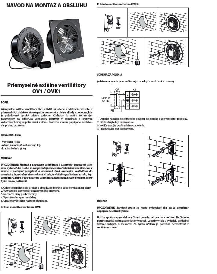  Vents OV1 315 - Priemyselný ventilátor  priemer 312mm 1700m3/h  230V,  110W VEN-VENTILATOR PRIEMYSELNY OV1 315 (312mm/1700m 3/h) 230V,110W