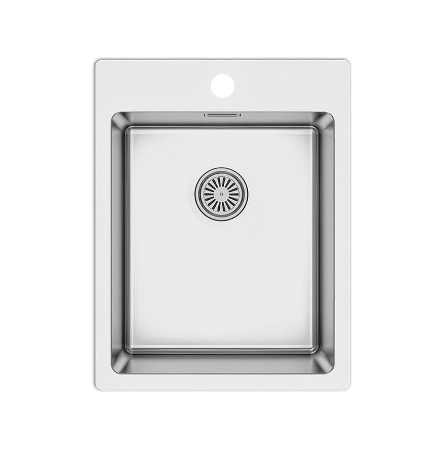 Nerezový drez IDEAL 340B s otvorom pre batériu 390x505x200mm hĺbka LESKLÝ +sifón D90 zadarmo/ nehrdzavejúca oceľ 1mm hrubá (nahrádza 375873S)