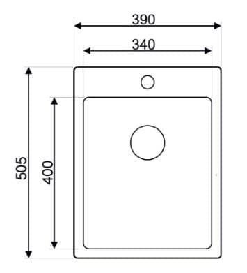  METALAC Nerezový drez IDEAL 340B s otvorom pre batériu 390x505x200mm hĺbka LESKLÝ +sifón D90 zadarmo/ nehrdzavejúca oceľ 1mm hrubá DREZ NEREZ  IDEAL340B 390x505x200mm hlbka Leskly 1mm nerez +sifon zdarma