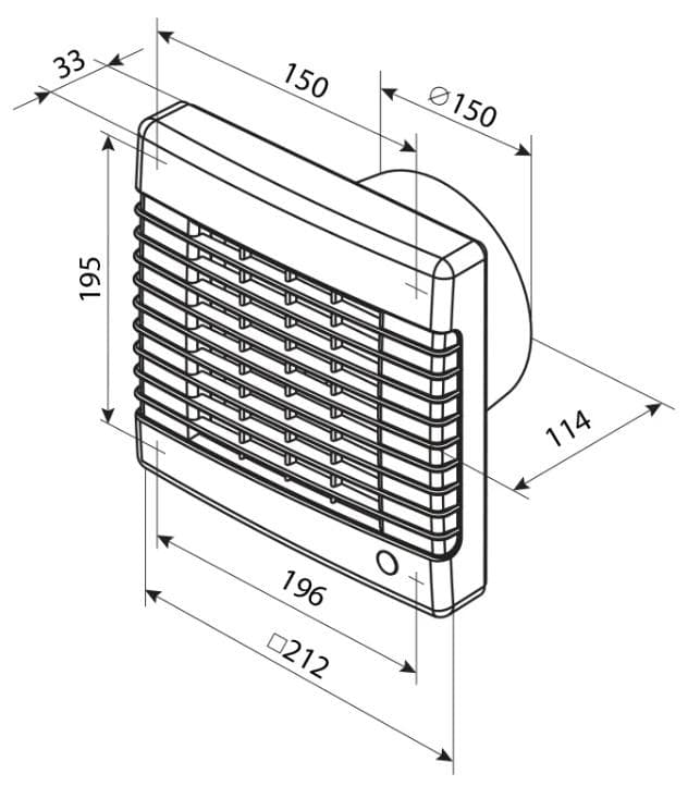  Vents 150 MATP - Ventilátor typ MA - priemer 150, so spätnou klapkou, pohybový senzor a časový spínač 1903017 VEN-VENTILATOR TYP MA-150MATP spätná klapka, pohybový senzor a čas 1903017