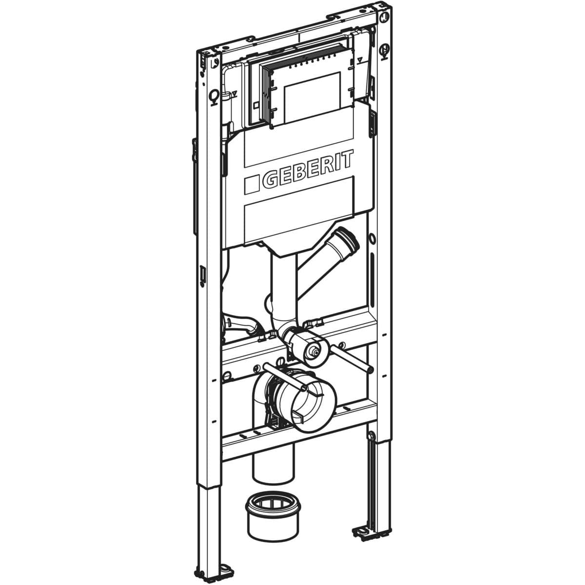 Duofix inštalačný prvok Geberit pre závesné WC, 112 cm, s nádržkou Sigma 12 cm, pre odsáv.záp.exter.