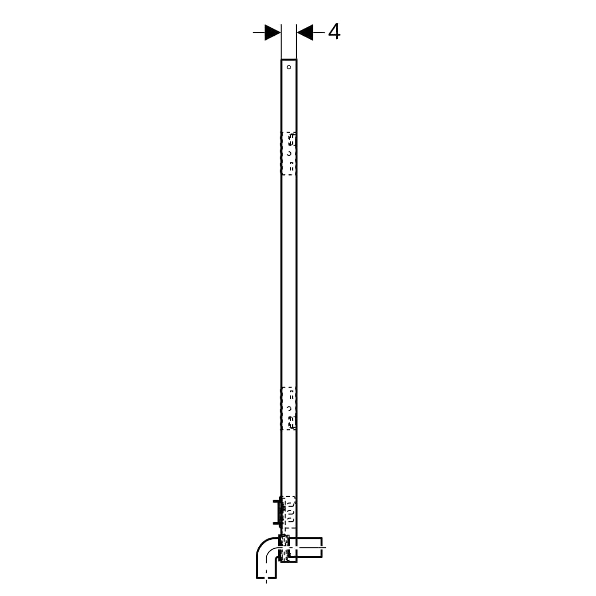 Inštalačný prvok Geberit Duofix pre nástenný zásobník, 140 cm, nadomietková nástenná armatúra