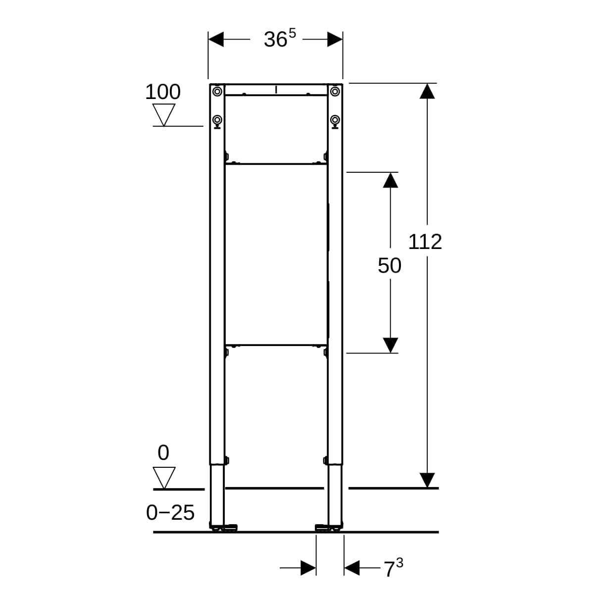 Inštalačný prvok Geberit Duofix pre podpery a držadlá, 112 cm, bezbariérový