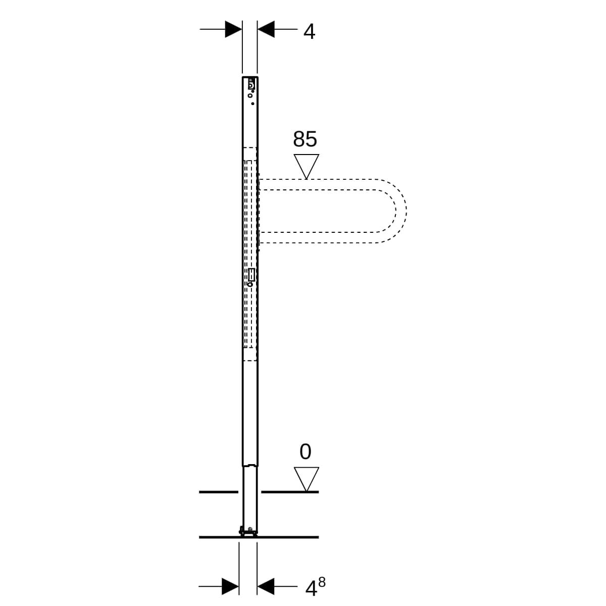 Inštalačný prvok Geberit Duofix pre podpery a držadlá, 112 cm, bezbariérový