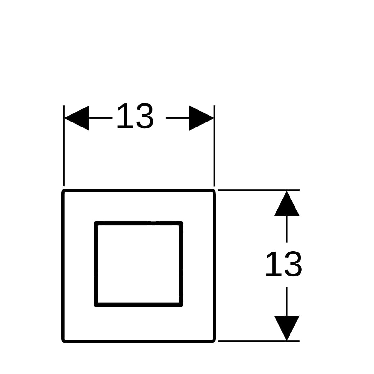 Ovládanie splachovania pisoárov Geberit pneumatické, tlačidlo typ 01, Square, chróm matný / easy