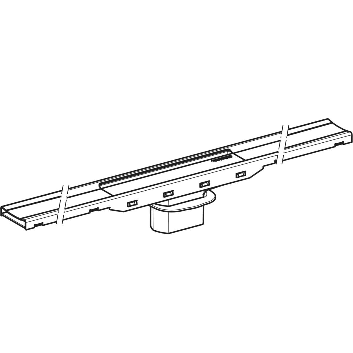 Sprchový žľab Geberit CleanLine80, L=30–110cm, rám čierny chróm/brúsený, plocha čierny chróm/brúsený