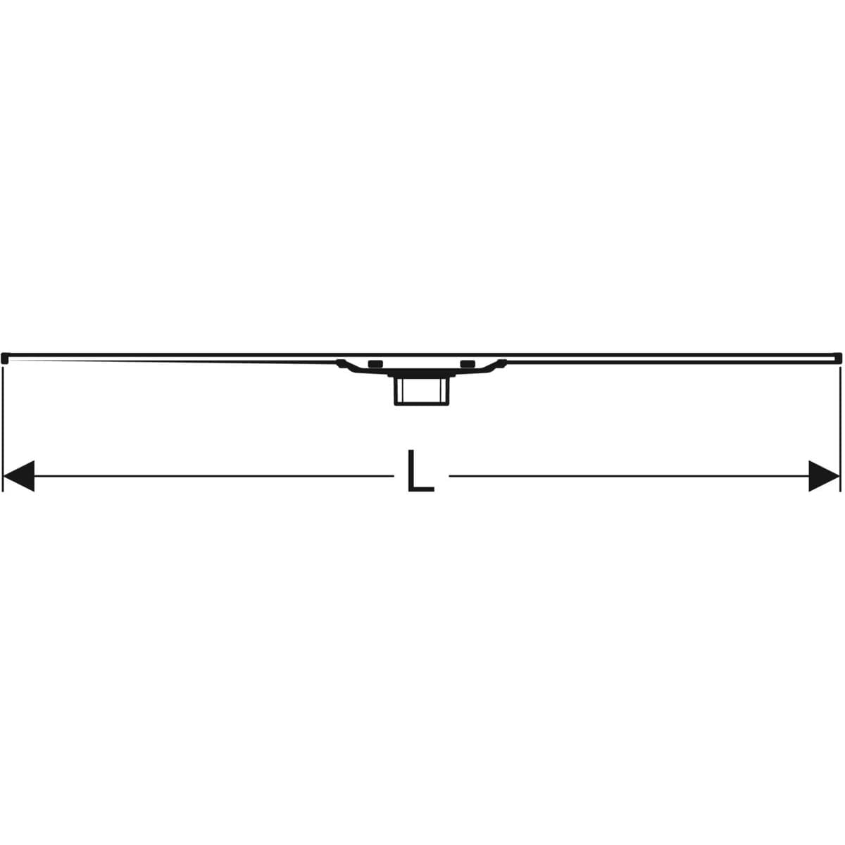 Sprchový žľab Geberit CleanLine20, L=30–110cm, rám ušľachtilá oceľ leštená, plocha brús.ušľacht.oceľ