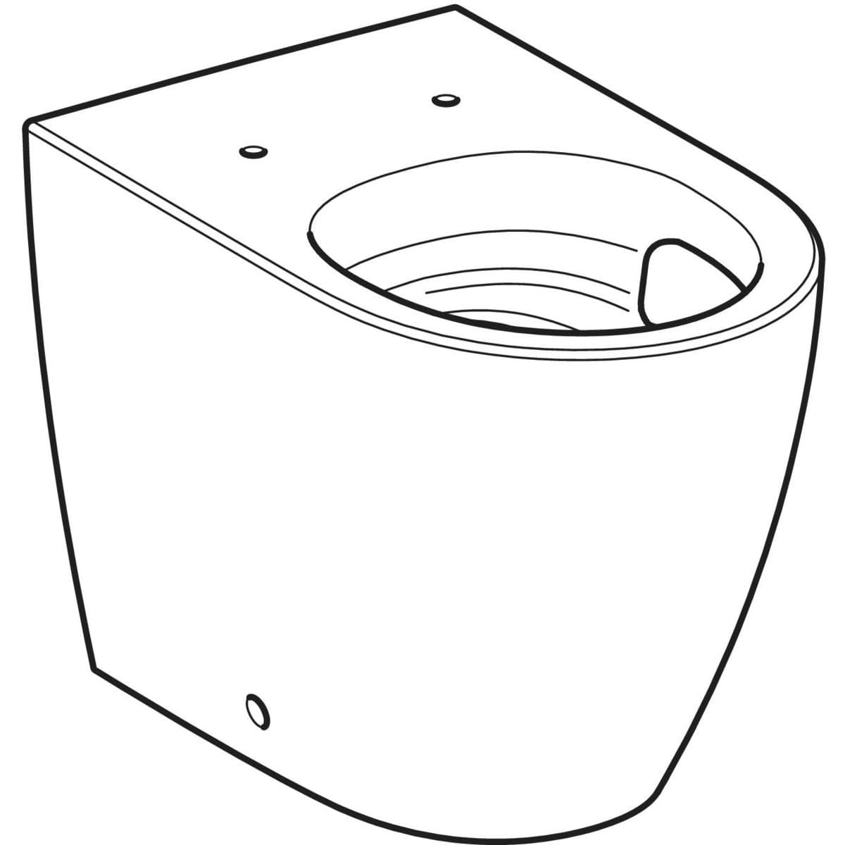Stojace WC Geberit iCon, v jednej rovine so stenou, uzavretý tvar, TurboFlush, T=56cm