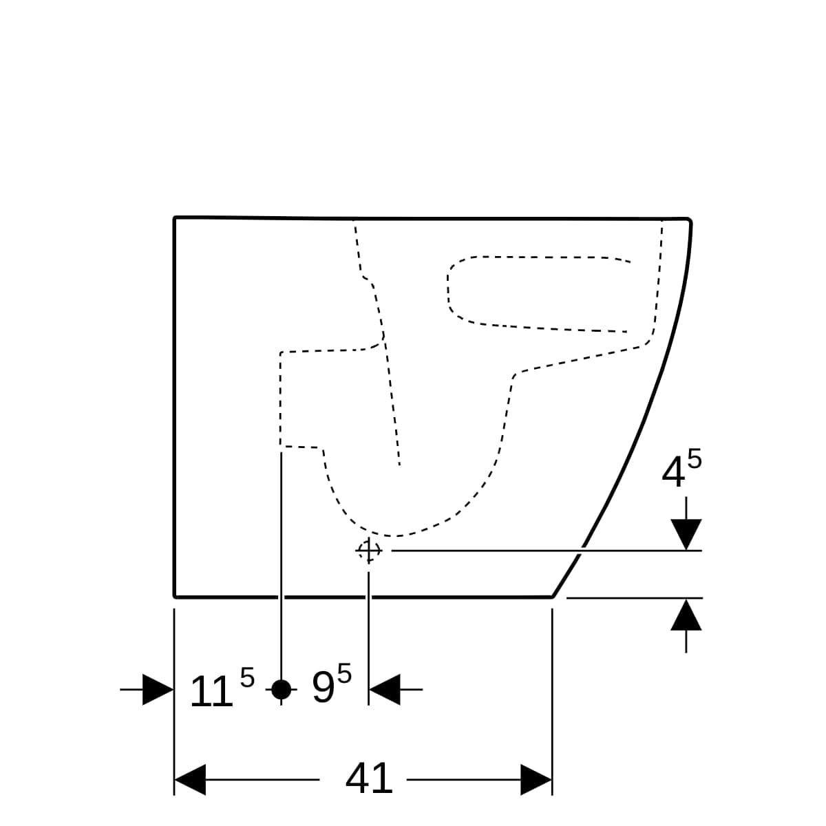 Stojace WC Geberit iCon, v jednej rovine so stenou, uzavretý tvar, TurboFlush, T=56cm