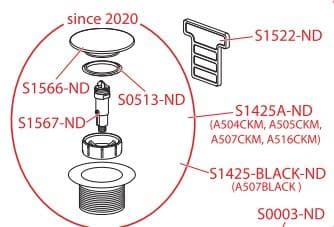 ND - mechanizmus click pre A504CKM, A507CKM, A465C-50 mosadz do roku 2020 pre vpuste s čistením zhora