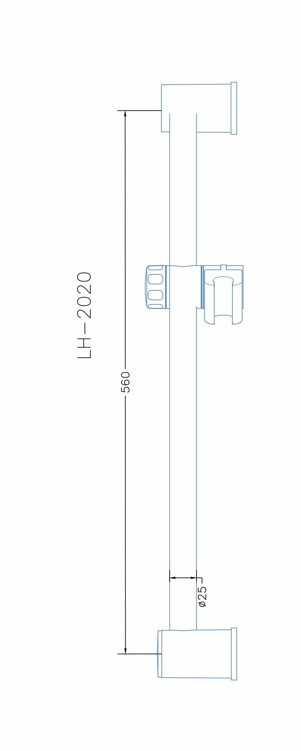  SAMTEK Držiak sprchy LH-2020 SAMTEK - posuvná nástenná tyč L = 590 mm, pre ručnú sprchu POSUVNY DRZIAK