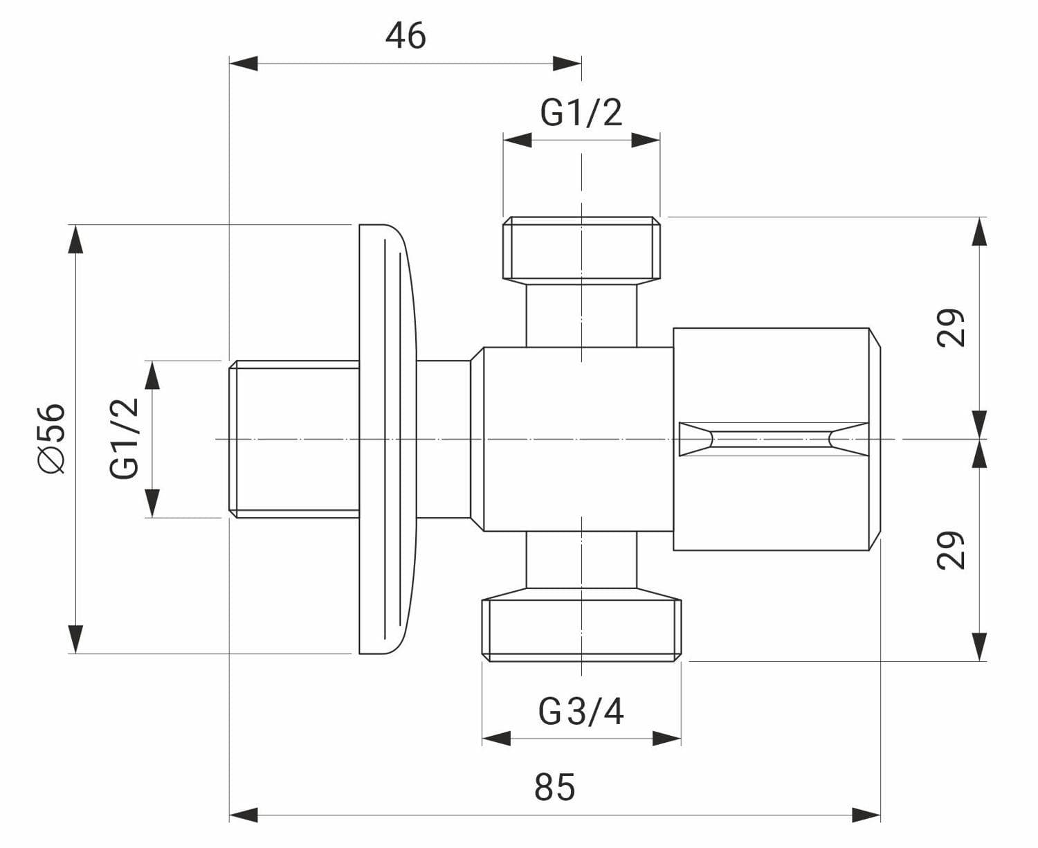  SLOVARM Ventil rohový nerezový DN15x15x20 kombinovaný, TE-68N_STEEL TE-68N_STEEL Ventil rohový kombinovaný, nerezový