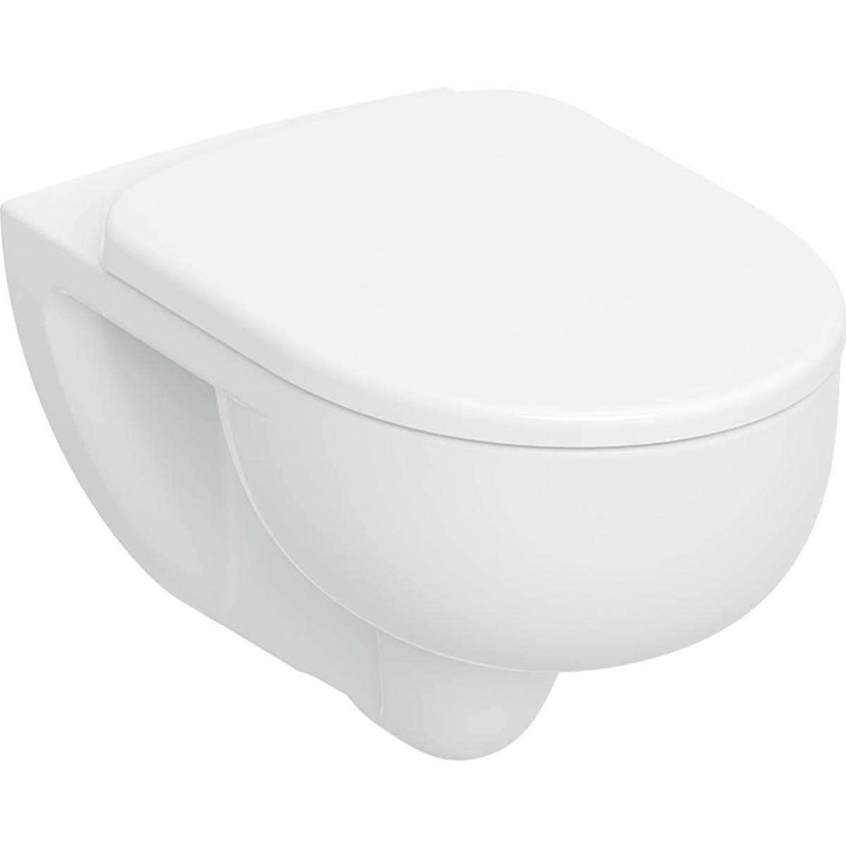 Súprava závesného WC s hlbokým splachovaním Geberit Selnova, TurboFlush, s WC sedadlom: T=54cm, automatické plynulé, rýchloupínacie závesy, upevnenie zhora