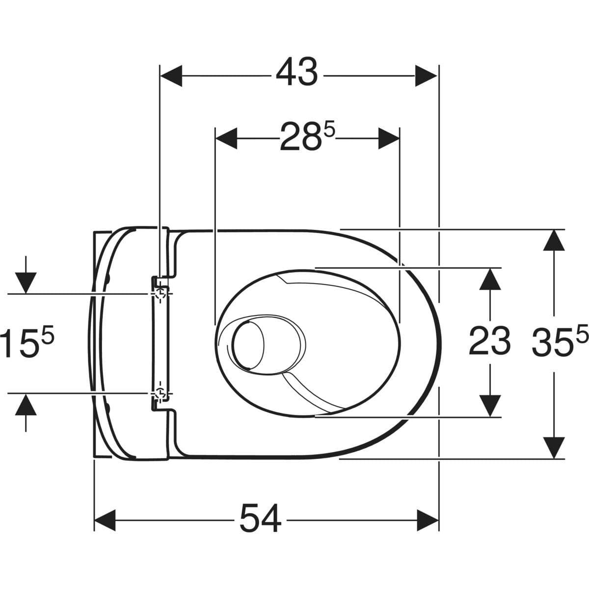  Geberit Súprava závesného WC s hlbokým splachovaním Geberit Selnova, TurboFlush, s WC sedadlom: T=54cm, automatické plynulé, rýchloupínacie závesy, upevnenie zhora G Súprava závesného WC s hlbokým splachovaním Geberit Selnova, TurboFlush, s WC sedadlom: T=54cm, Automatické plynulé zatváranie, Rýchloupínacie závesy, Upevnenie Zhoraa