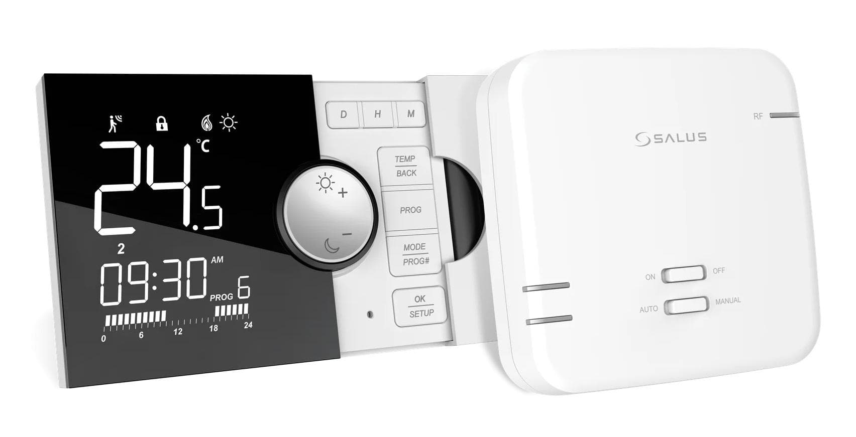 Elektronický programovateľný termostat 091PRO-RF, bezdrôtový 2xbatAA /230V prijmač NOVINKA Akcia