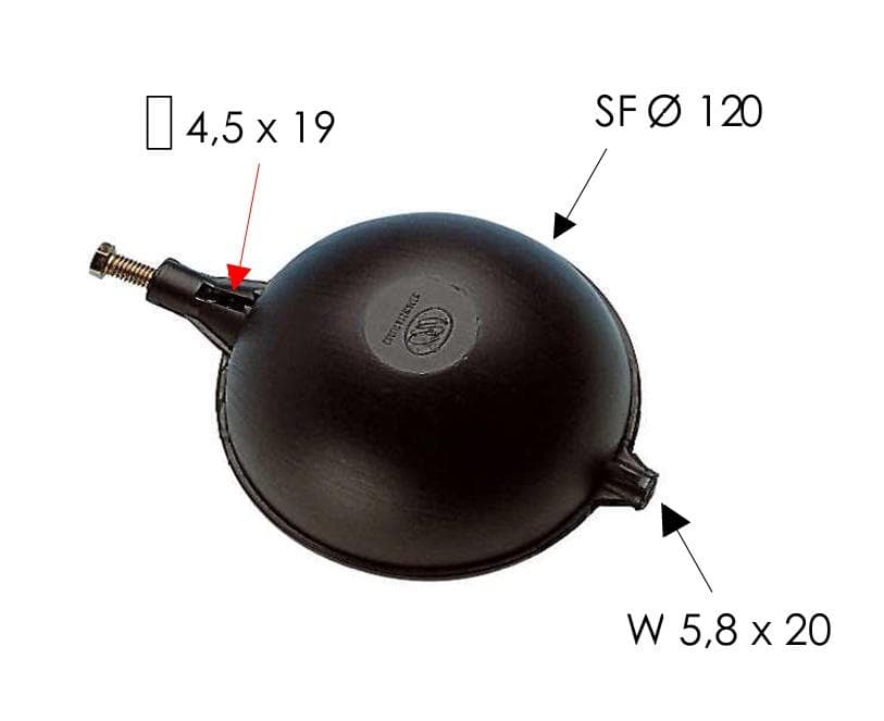  REMER REMER plaváková guľa priemer120 mm pre napúšťacíe ventily Remer č. 175 a 178 REMER PLAVAKOVA GULA  PLAST 120mm