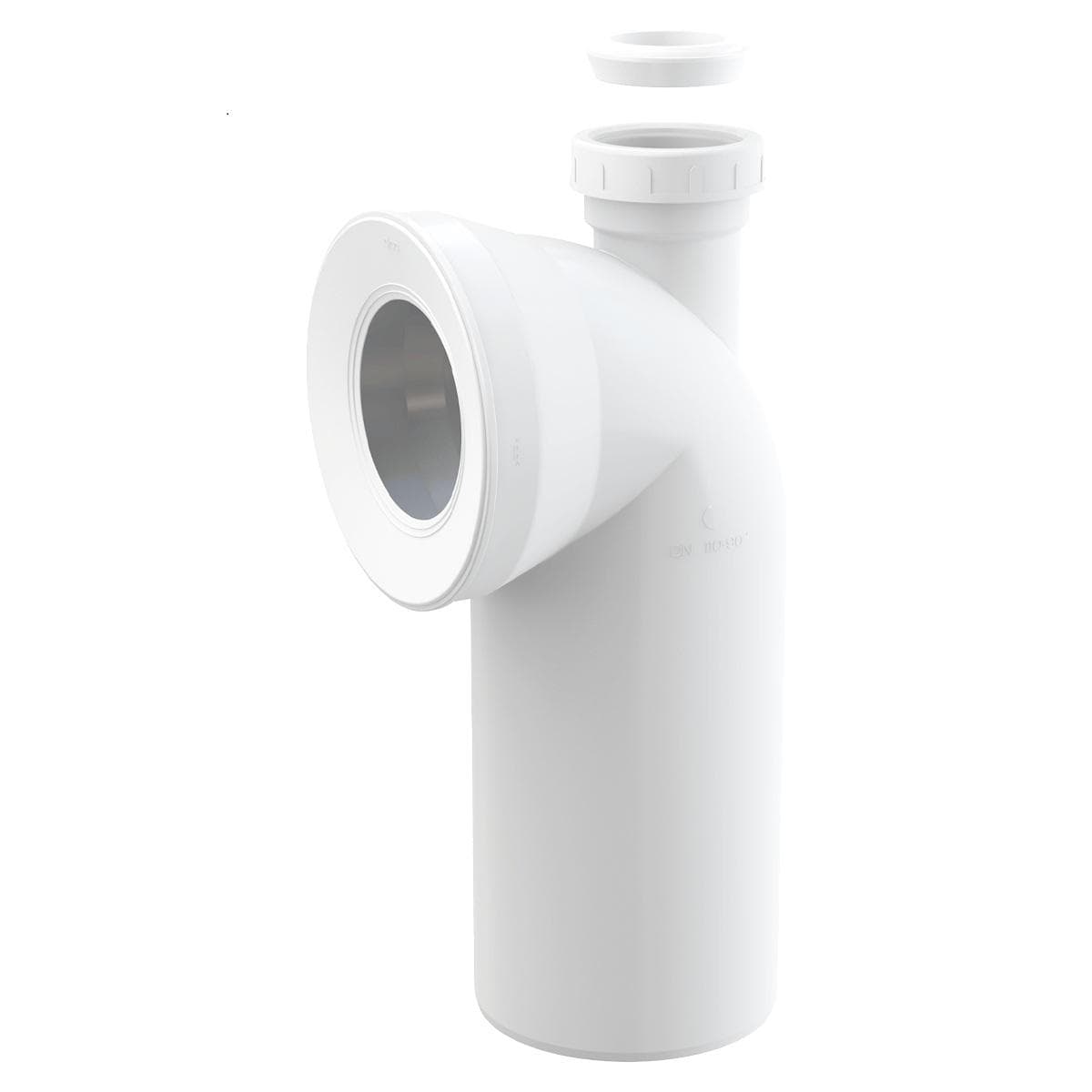 Prípojka k WC A90-90P40/50A – koleno 90° s pripojením z hora DN40/50