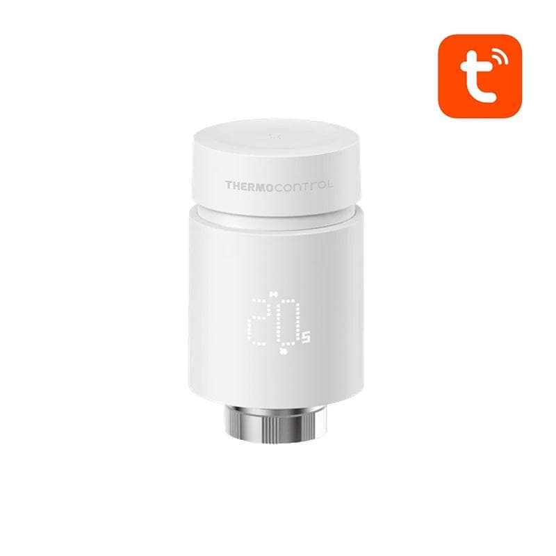 SMART termostaticka hlavica na radiátor inteligentná bezdrotová, ZigBee biela, M30 x 1,5 (náhradza TC TRV700)