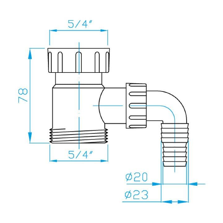  Plast Brno Umývadlový sifón - prípojka medzikus 5/4" s odbočkou PB MEDZIKUS 5/4" s odbockou