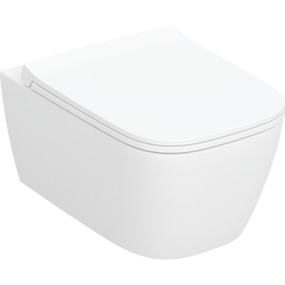Súprava závesného WC s hlbokým splachovaním Geberit Smyle, hranaté, TurboFlush, s WC sedadlom