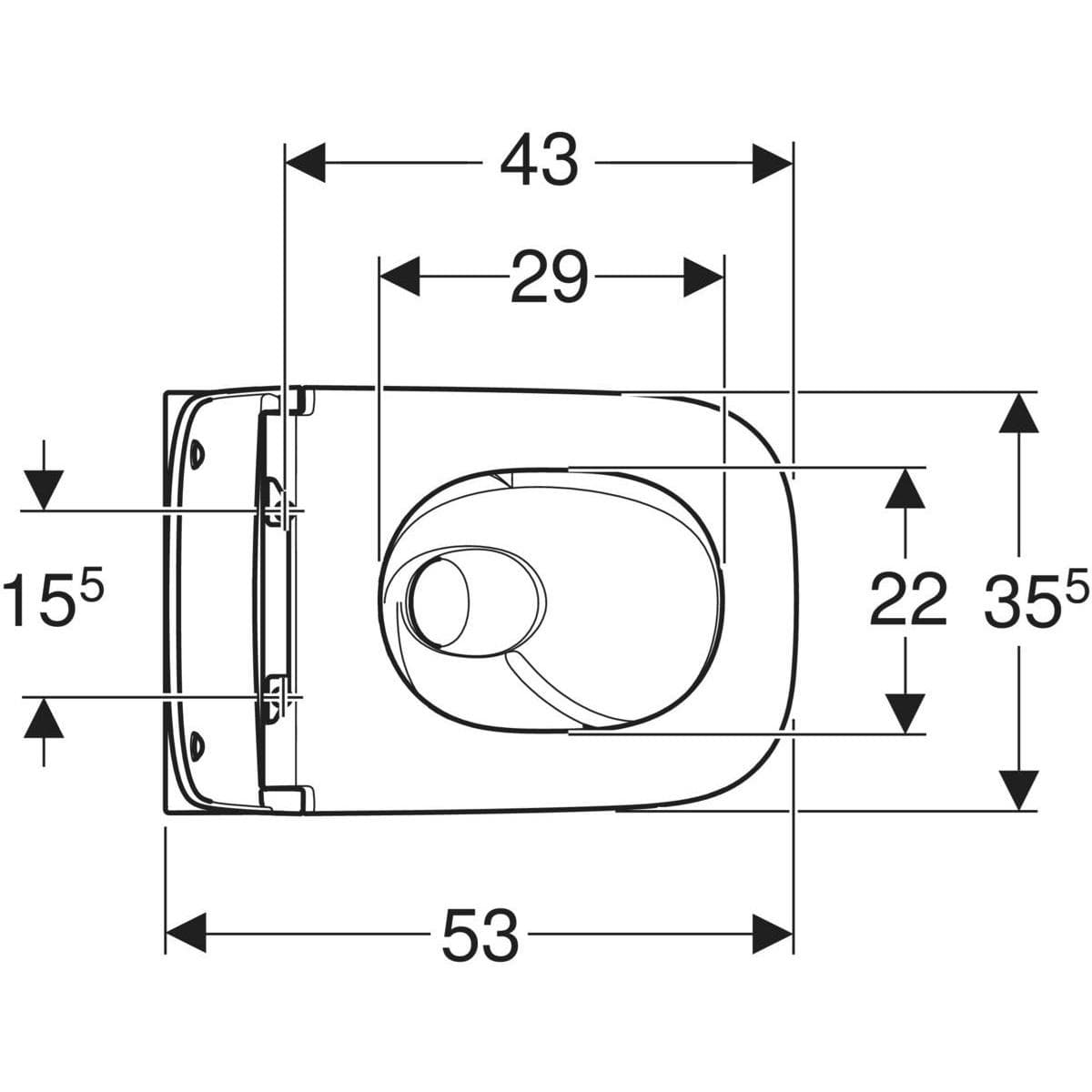  Geberit Súprava závesného WC s hlbokým splachovaním Geberit Smyle, hranaté, TurboFlush, s WC sedadlom G Smyle súprava závesného WC s hlbokým splachovaním, hranaté, TurboFlush, s WC sedadlom