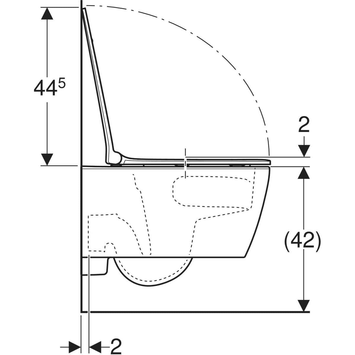  Geberit Súprava závesného WC s hlbokým splachovaním Geberit Smyle, hranaté, TurboFlush, s WC sedadlom G Smyle súprava závesného WC s hlbokým splachovaním, hranaté, TurboFlush, s WC sedadlom