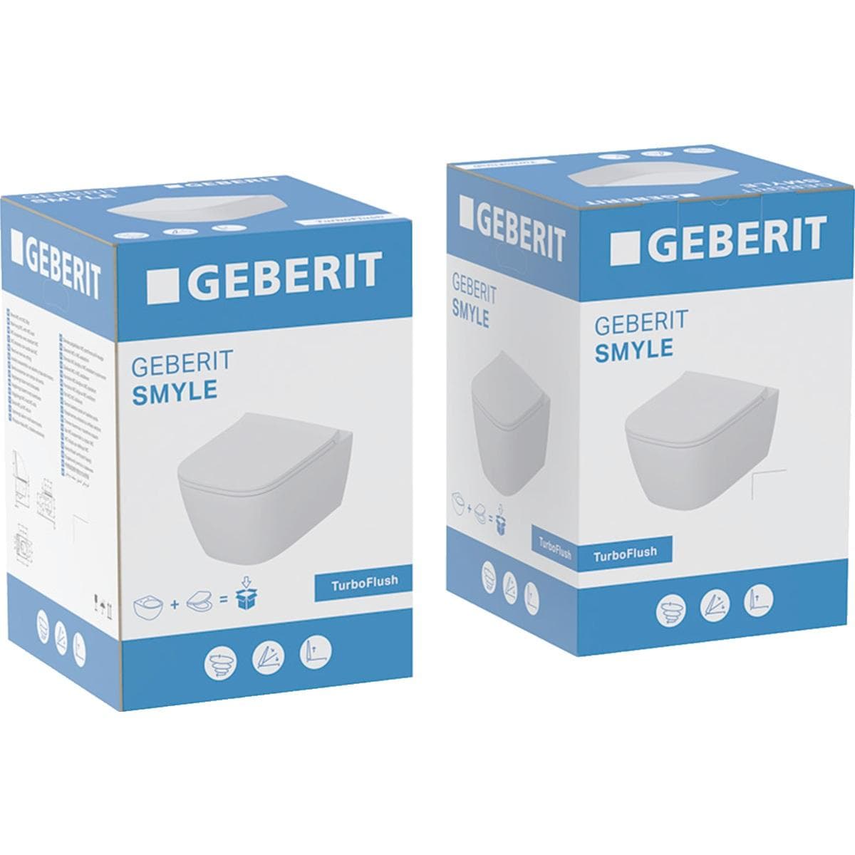  Geberit Súprava závesného WC s hlbokým splachovaním Geberit Smyle, hranaté, TurboFlush, s WC sedadlom G Smyle súprava závesného WC s hlbokým splachovaním, hranaté, TurboFlush, s WC sedadlom