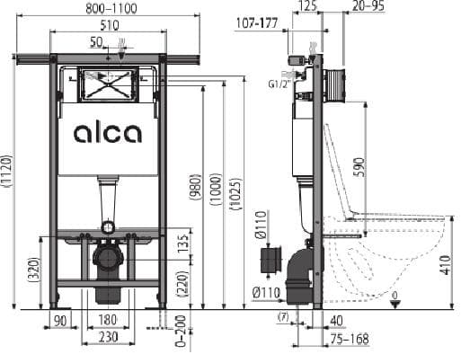  Alca 02 SET 3v1 inštalačný modul Jadroromodul s dávkovačom wc tabliet, obsahuje AM102/1120, M370, M91 jadrofix AL-INSTAL.WC JADROMODUL SET 3:1 (modul+M370+M91)