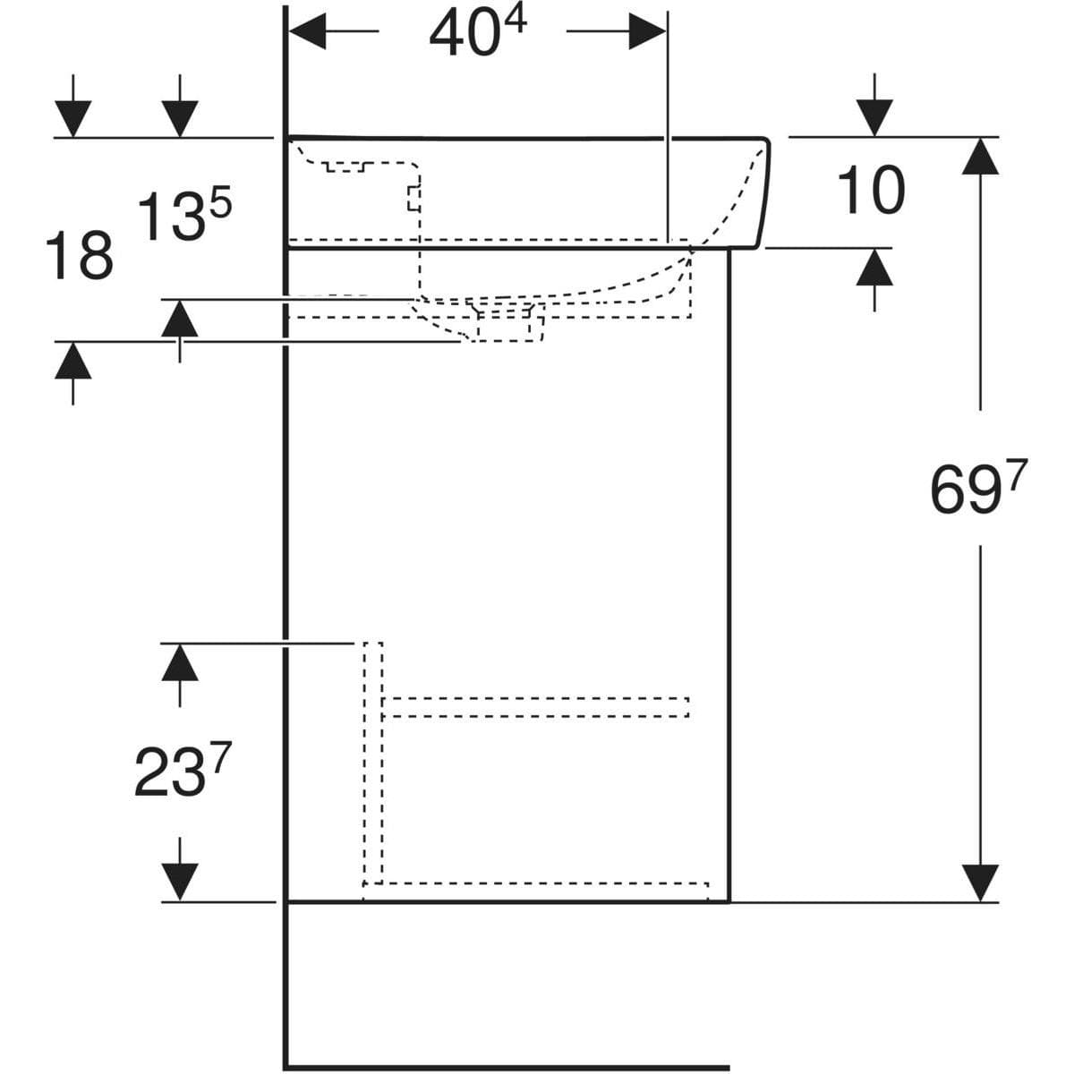  Geberit Súprava umývadla 55 cm Geberit Selnova Square so skrinkou, 1 dvierka, 55x69.7x44cm, dub prírodný G Selnova Square súprava umývadla 55 cm so skrinkou 55x69.7x44cm, dub prírodný