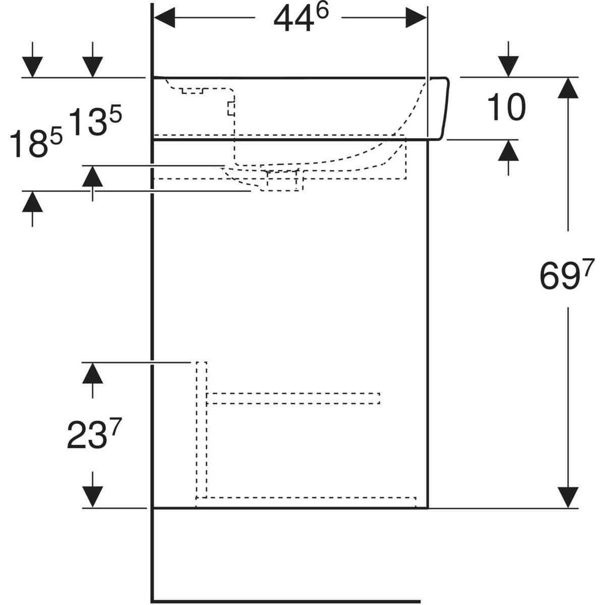  Geberit Súprava umývadla 60 cm Geberit Selnova Square so skrinkou, 1 dvierka, 60x69.7x48cm, biela lesklá G Selnova Square súprava umývadla 60 cm so skrinkou 60x69.7x48cm, biela lesk
