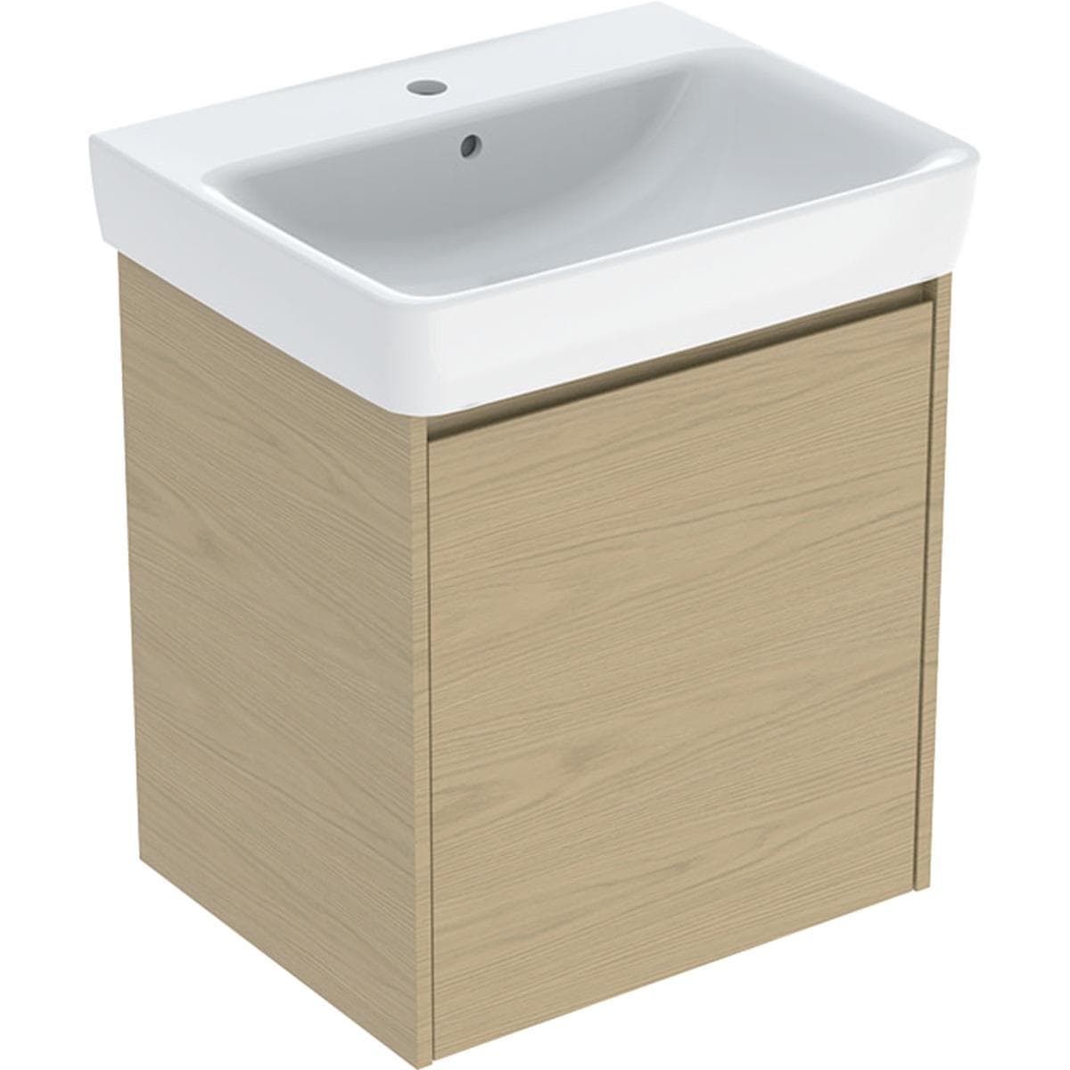 Súprava umývadla 60 cm Geberit Selnova Square so skrinkou, 1 dvierka, 60x69.7x48cm, dub prírodný