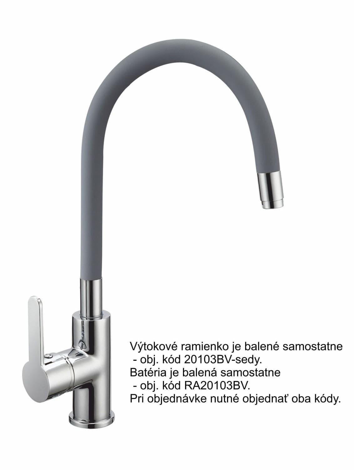  SAMTEK RA20103BV SAMTEK RISA flexi výtokové ramienko 20103BV-sedy pre drezovú kuchynskú batériu, farba šedá VYTOK NA RA20103 BV šedý, flexibilný