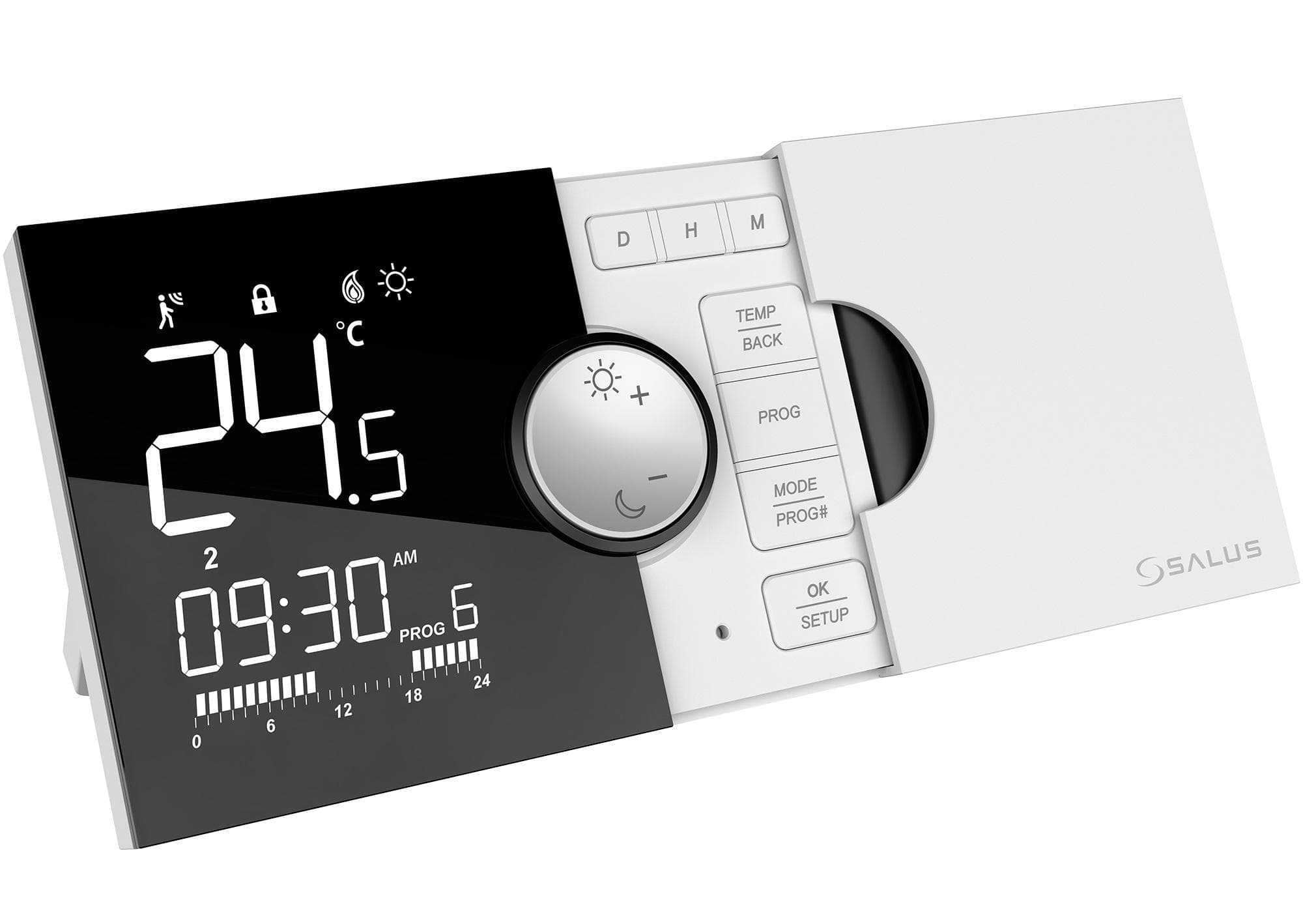  Thermocontrol Elektronický programovateľný termostat 091PRO-RF, drôtový 2xbatAA /230V prijmač NOVINKA TERMOSTAT PROGR.drotovy.2xbatAA /230V